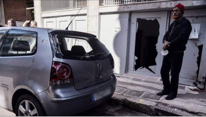 A bomb blast at the main entrance of the Patisia Athens Mosque